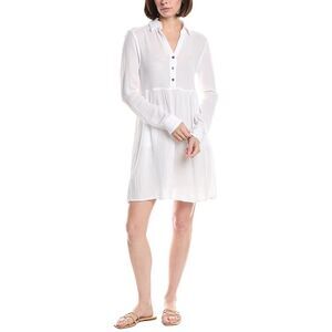Michael Stars Womens  Kimberly Shirt Waist Dress, White